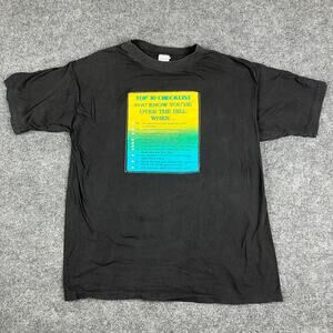 Vintage T-Shirt Men's Size‎ L Black Top 10 Checklist Over The Hill Graphic